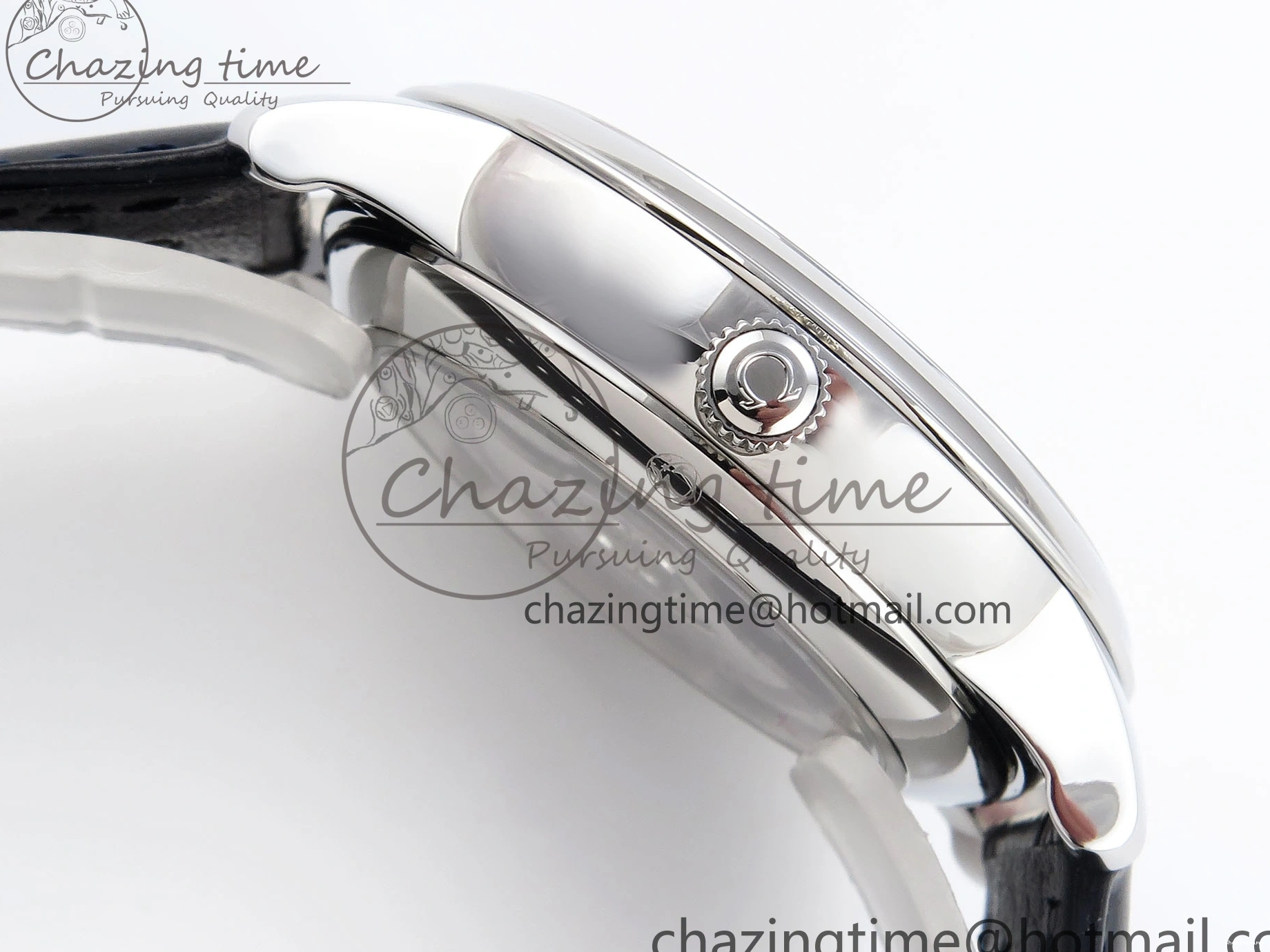 0413 Trendsetting De Ville Power Reserve SS MKF 1:1 Best Edition Blue Textured Dial on Black Leather Strap A 7742